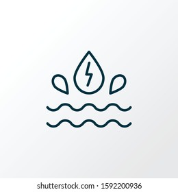 Water energy icon line symbol. Premium quality isolated hydroelectric element in trendy style.
