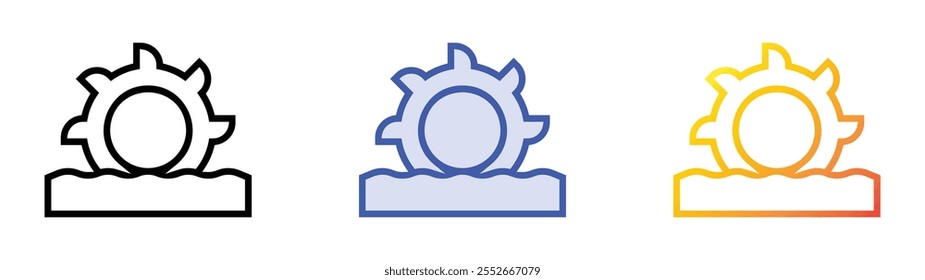 water energy icon. Linear, Blue Fill and Gradient Style Design Isolated On White Background