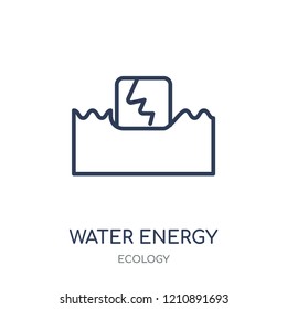 Water energy icon. Water energy linear symbol design from Ecology collection. Simple outline element vector illustration on white background.