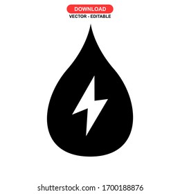 water energy icon or logo isolated sign symbol vector illustration - high quality black style vector icons

