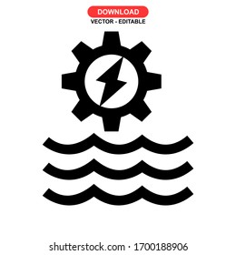 water energy icon or logo isolated sign symbol vector illustration - high quality black style vector icons
