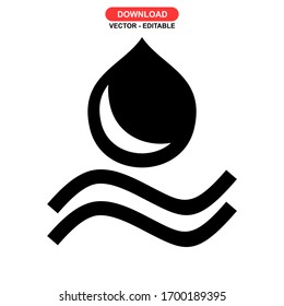 water energy icon or logo isolated sign symbol vector illustration - high quality black style vector icons
