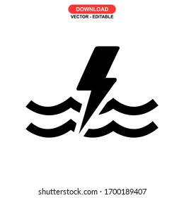 water energy icon or logo isolated sign symbol vector illustration - high quality black style vector icons
