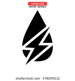 water energy icon or logo isolated sign symbol vector illustration - high quality black style vector icons
