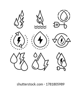 water Energy icon or logo isolated sign symbol vector illustration - Collection of high quality black style vector icons
