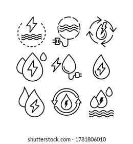 water Energy icon or logo isolated sign symbol vector illustration - Collection of high quality black style vector icons
