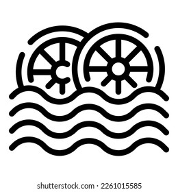 Water energy icon outline vector. Eco station. Cycle biogas