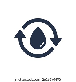Water energy icon. Solid glyph series icon