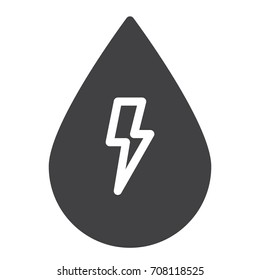 Water energy icon vector, filled flat sign, solid pictogram isolated on white. Symbol, logo illustration. Pixel perfect graphics