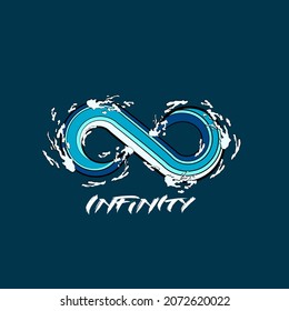 icono del logotipo de infinito de energía de agua, ilustración del vector