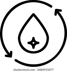 water energy line icon illustration vector