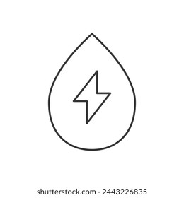 Water energy linear icon, hydropower editable stroke symbol, hydroelectric power station vector outline sign.