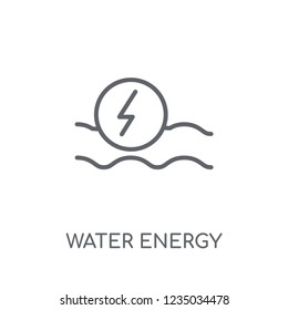 Water energy linear icon. Modern outline Water energy logo concept on white background from Ecology collection. Suitable for use on web apps, mobile apps and print media.