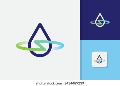 water energy logo design vector template