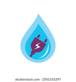 Water energy logo icon flat design