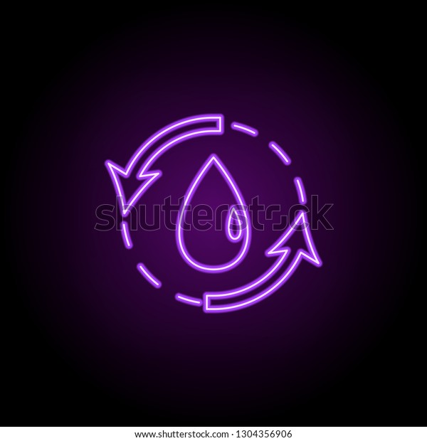 water energy outline icon. Elements of Ecology\
in neon style icons. Simple icon for websites, web design, mobile\
app, info graphics