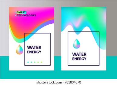 Water energy power modern professional logo. Smart technology. Transport, ecological company use of natural resource. Vector illustration