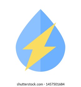Water energy source icon. Flat illustration colored vector isolated icons of Eco Clean Green Energy for web