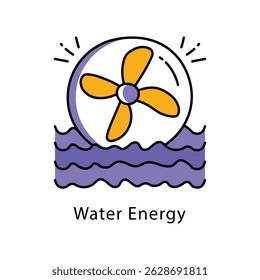 Water Energy vector Filled Outline Style Icon. Eps 10 File