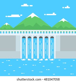 Water energy vector icon. Alternative and environmental friendly bioenergy.