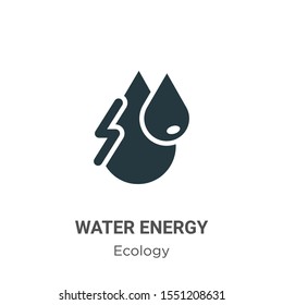 Water energy vector icon on white background. Flat vector water energy icon symbol sign from modern ecology collection for mobile concept and web apps design.