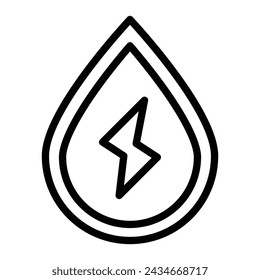Water Energy Vector Line Icon Design