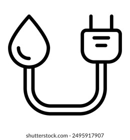 Diseño de iconos de línea de Vector de energía de agua para uso personal y Uso comercial