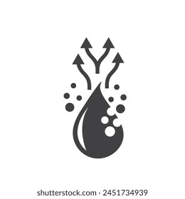 water evaporates icon vector element design template web