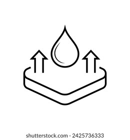 Water evaporation icon. Water drop. Linear style. Vector icons