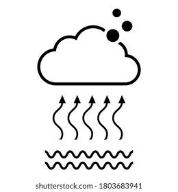 Water evaporation vector icon isolated on white background