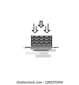 Water evaporation Web Icon. Flat Line Filled Gray Icon Vector