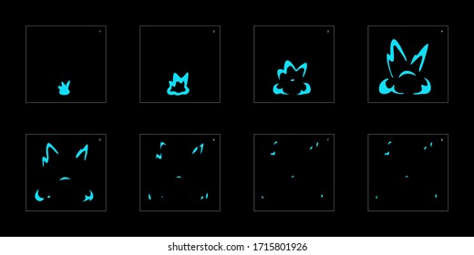 Water explosion effect. Explosion Animation effect. Animation Sprite sheet for games, cartoon or animation. vector style animation effect 1116.