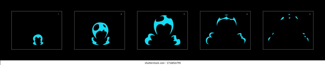 Water explosion effect. Explosion Animation effect. Animation Sprite sheet for games, cartoon or animation. vector style animation effect 1140.