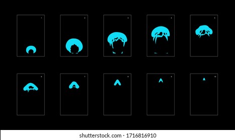 Efecto de explosión de agua. Efecto Animación de explosión. Animación Sprite hoja para juegos, dibujos animados o animaciones. efecto de animación de estilo vectorial 1134.