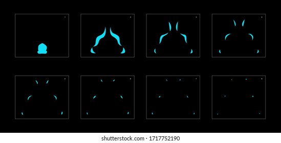 Water explosion effect. Explosion Animation effect. Animation Sprite sheet for games, cartoon or animation. vector style animation effect 1164.