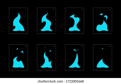 Water explosion effect. Explosion animation effect. Animation sprite sheet for games, cartoon or animation. vector style animation effect 1266.