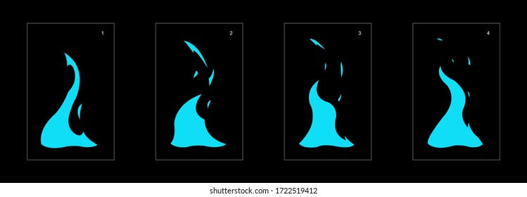 Wasserexplosionseffekt. Explosionsanimierungseffekt Animation-Sprite-Blatt für Spiele, Cartoon oder Animation. Vektorstil-Animationseffekt 1278.