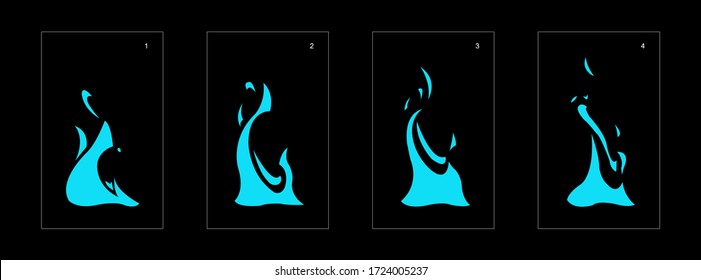Water explosion effect. Explosion animation effect. Animation sprite sheet for games, cartoon or animation. vector style animation effect 1308.