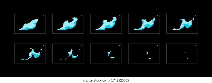 Efecto de explosión de agua. Efecto de animación de explosión. Animación Sprite sheet para juegos, dibujos animados o animación. efecto de animación de estilo vectorial 2014.