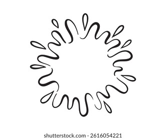 water explosion round water spray icon doodle hand drawn. Outline line drawing . Vector illustration