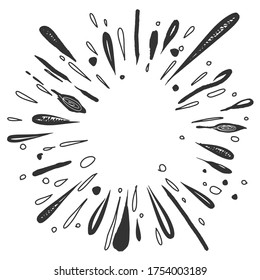 water explosion or star burst doodle, Sunburst Explosion Handdrawn Design Element Fireworks  Rays