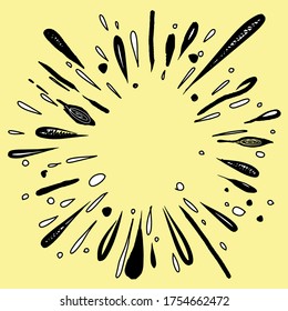 water explosion or star burst doodle, Sunburst Explosion Handdrawn Design Element Fireworks  Rays