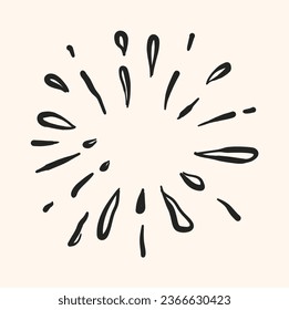 water explosion or star exploding doodle,