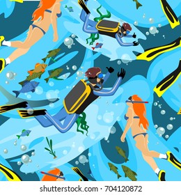 Water extreme sports seamless patterns, design elements for summer vacation activity textile, cartoon wave surfing, sea beach vector illustration, active lifestyle adventure