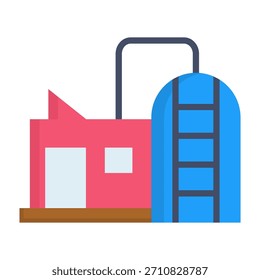 Ilustração plana do vetor do ícone da fábrica de água