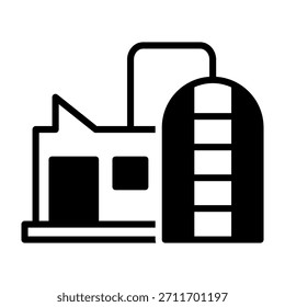 Water Factory Icon Mixed Vector Illustration