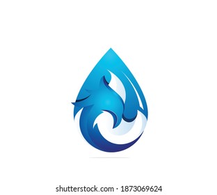 water falcon icon logo design template