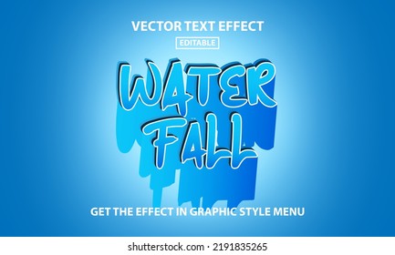 Water Fall 3D Editable Text Effect Template