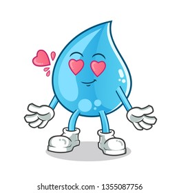 water fall in love mascot vector cartoon illustration