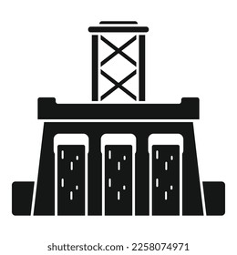 Water fall turbine icon simple vector. Power energy. Electric generator